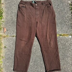 Ralph Lauren Brown Corduroy Pants Straight-Leg